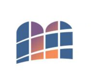 Checkered outline of the 10 commandments in blue and orange.