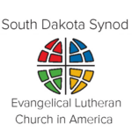 Test reads "South Dakota Synod". Below is a circle broken into 4 sections, colored red, blue, green, and yellow. Finally, the text reads "Evangelical Lutheran Church in America."